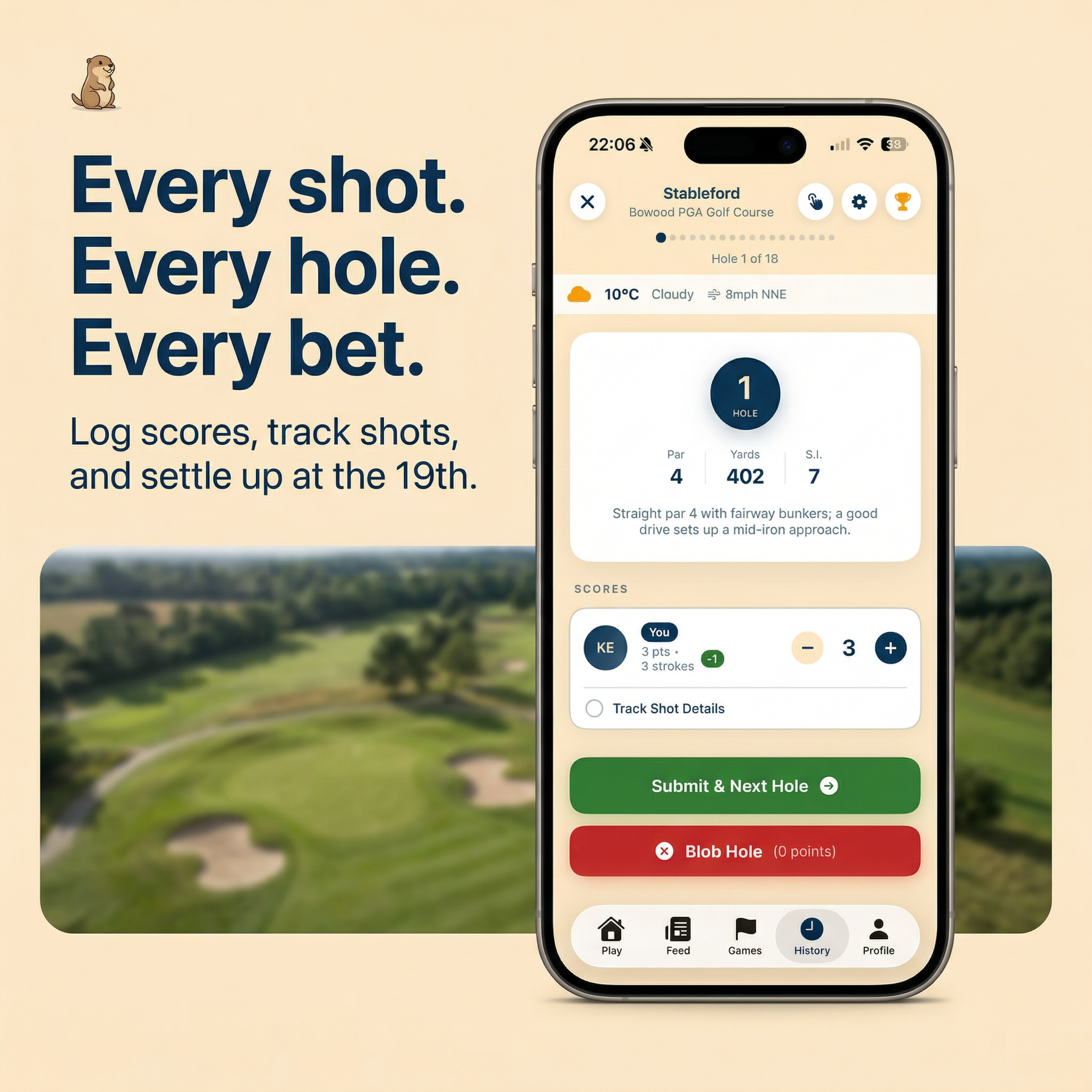 The Caddy Shack App Scorecard